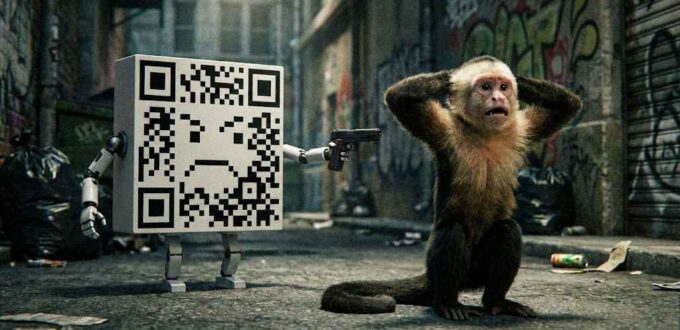 QR atraca a mono.